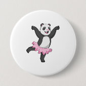 Badge Rond 7,6 Cm Panda comme Ballerina au Ballet (Devant)