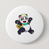 Badge Rond 7,6 Cm Panda comme étudiant (Devant)