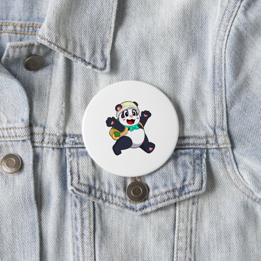 Badge Rond 7,6 Cm Panda comme étudiant (En situation)