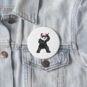 Badge Rond 7,6 Cm Panda comme Ninja en costume (En situation)