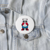 Badge Rond 7,6 Cm Panda en boîte avec gants de boxe (En situation)