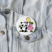 Badge Rond 7,6 Cm Panda Girl 4e anniversaire (En situation)
