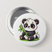 Badge Rond 7,6 Cm Panda | Ivaniby (Devant & derrière)