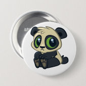 Badge Rond 7,6 Cm Panda mignon (Devant & derrière)