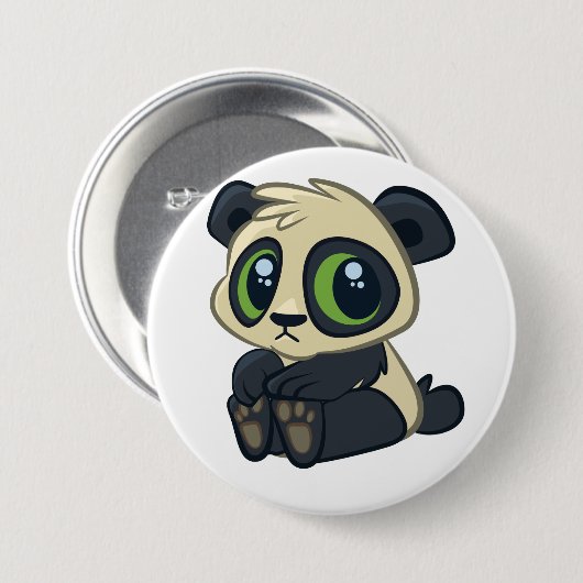 Badge Rond 7,6 Cm Panda mignon (Devant & derrière)