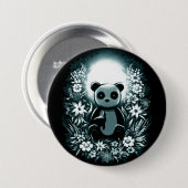 Badge Rond 7,6 Cm Panda Moon (Devant & derrière)