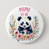 Badge Rond 7,6 Cm Panda Ours en Fleurs Baby shower Mimi à être (Devant)