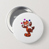 Badge Rond 7,6 Cm Panda rouge à Juggle Circus.PNG (Devant & derrière)