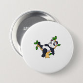Badge Rond 7,6 Cm Panda sur arbre (Devant & derrière)