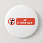 Badge Rond 7,6 Cm Panneau de sécurité pour eau non potable (Devant)