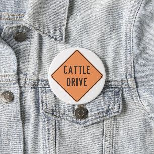 Badge Rond 7,6 Cm Panneau de signalisation de conduite de bétail