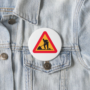 Badge Rond 7,6 Cm Panneau de travaux routiers à venir Zone de constr