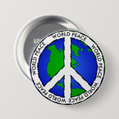 Badge Rond 7,6 Cm Panneau World Peace Earth and Peace (Devant & derrière)