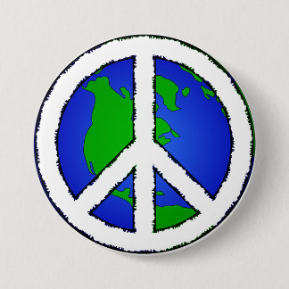 Badge Rond 7,6 Cm Panneau World Peace Earth and Peace