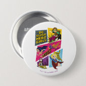 Badge Rond 7,6 Cm Panneaux d'action pour filles Super Hero DC (Devant & derrière)