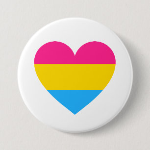 Badge Rond 7,6 Cm Pansexual Pride Heart