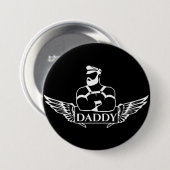 Badge Rond 7,6 Cm Papa (Biker/Cuir) (Devant & derrière)