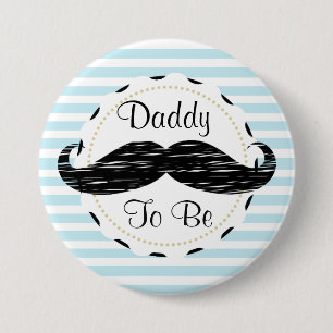 Badge Rond 7,6 Cm Papa de rayures bleues à être baby shower de