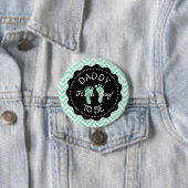 Badge Rond 7,6 Cm Papa doit être Sage Green Chevron Baby shower bout (En situation)