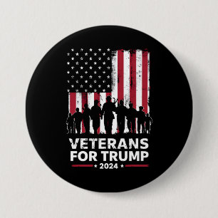 Badge Rond 7,6 Cm Papa Grand-père Vétérans Pour Trump 2024 Drapeau A