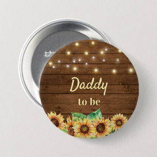 Badge Rond 7,6 Cm Papa, nouveau père Baby shower de tournesol