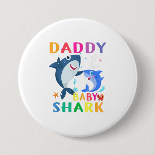 Badge Rond 7,6 Cm Papa Of The Baby Shark cadeau Anniversaire Daddy S