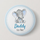 Badge Rond 7,6 Cm Papa sera nouveau papa bébé garçon douche éléphant (Devant)