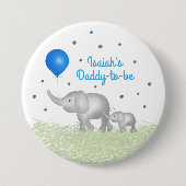 Badge Rond 7,6 Cm Papa to Be Elephant Maman & Baby Boy Baby shower (Devant)