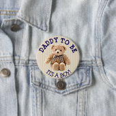 Badge Rond 7,6 Cm Papa to be, Teddy Bear Baby shower Button (En situation)