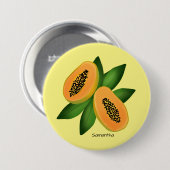 Badge Rond 7,6 Cm Papaya Fruit (Devant & derrière)