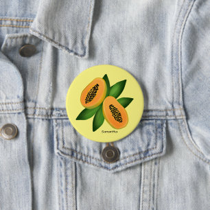 Badge Rond 7,6 Cm Papaya Fruit