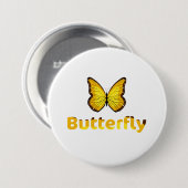 Badge Rond 7,6 Cm Papillon (Devant & derrière)