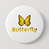 Badge Rond 7,6 Cm Papillon (Devant)