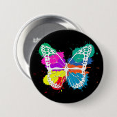 Badge Rond 7,6 Cm Papillon (Devant & derrière)