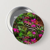 Badge Rond 7,6 Cm Papillon à aile longue Zebra (Devant & derrière)
