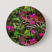 Badge Rond 7,6 Cm Papillon à aile longue Zebra (Devant)