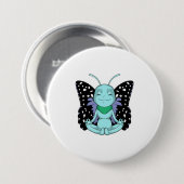 Badge Rond 7,6 Cm Papillon au Yoga Stretching Legs (Devant & derrière)