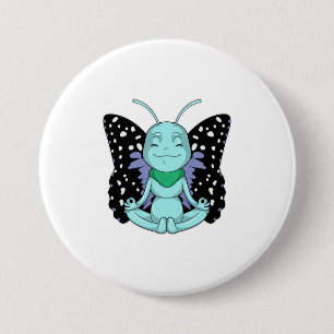 Badge Rond 7,6 Cm Papillon au Yoga Stretching Legs