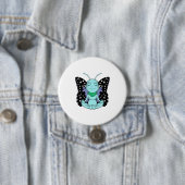 Badge Rond 7,6 Cm Papillon au Yoga Stretching Legs (En situation)