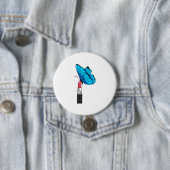Badge Rond 7,6 Cm Papillon avec bâton à lèvres (En situation)