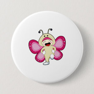 Badge Rond 7,6 Cm Papillon avec costume