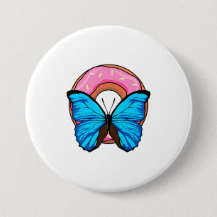 Badge Rond 7,6 Cm Papillon avec Donut