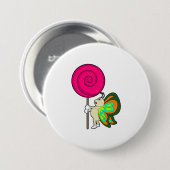 Badge Rond 7,6 Cm Papillon avec Lollipop (Devant & derrière)
