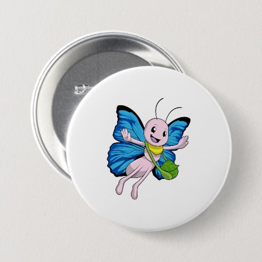 Badge Rond 7,6 Cm Papillon avec sac à main (Devant & derrière)