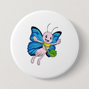 Badge Rond 7,6 Cm Papillon avec sac à main
