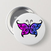 Badge Rond 7,6 Cm Papillon bisexuel de gradient (Devant & derrière)