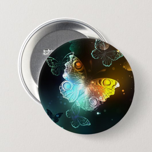 Badge Rond 7,6 Cm Papillon lumineux et papillons de nuit (Devant & derrière)