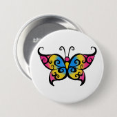 Badge Rond 7,6 Cm Papillon Pansexual (Devant & derrière)