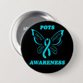 Badge Rond 7,6 Cm Papillon/Prise de conscience...POTS (Devant & derrière)