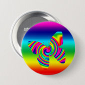 Badge Rond 7,6 Cm Papillon Rainbow Twirl (Devant & derrière)